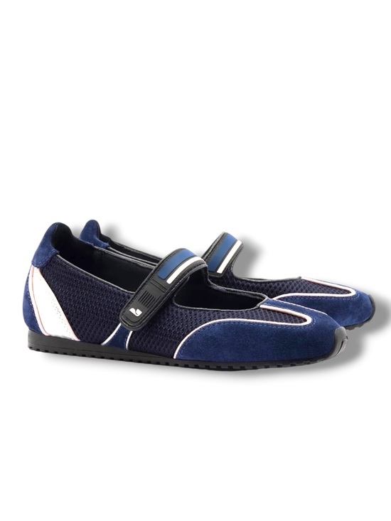 Larroude Shoes - NIB Larroude Devon Sneakerina Black Mesh/Navy Suede MaryJane Style Sneaker US 8